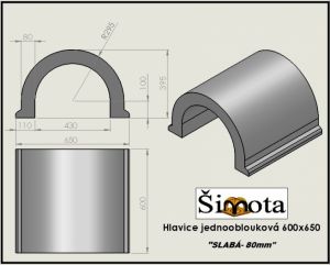 Komínová hlavice jednooblouková 600x650