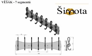 Věšák houslový klíč- 7 háčků